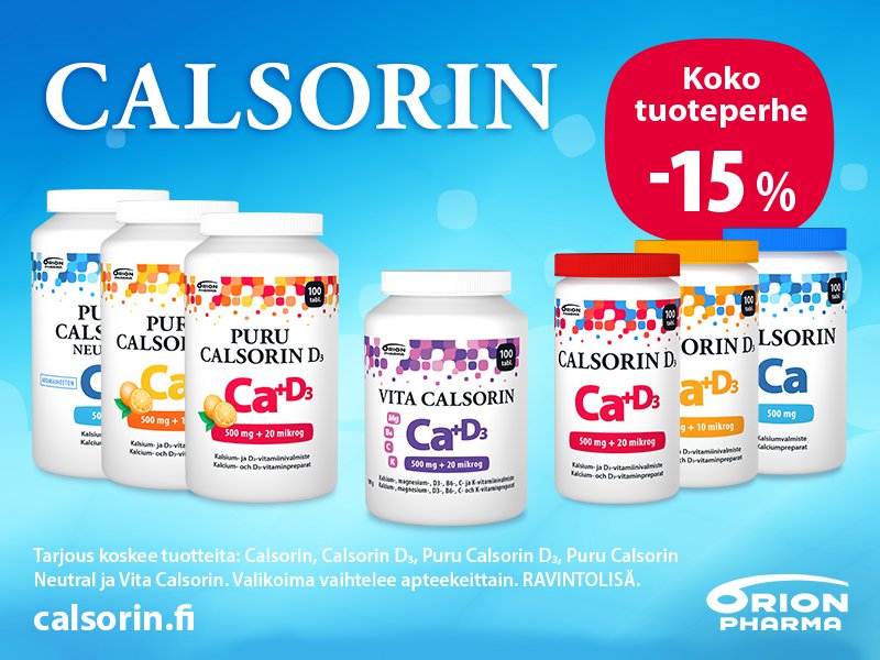 Calsorin kuluttajatarjous -15%
