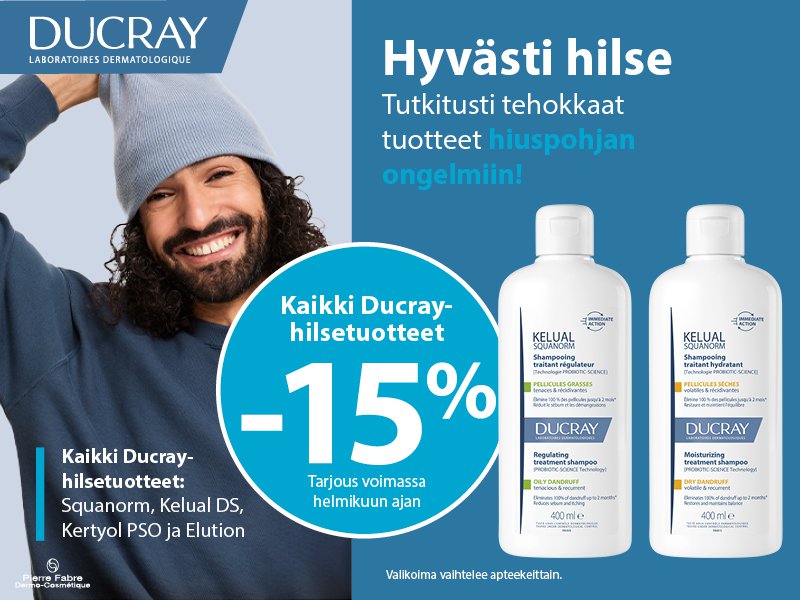 Ducray hilsetuote tarjous -15%