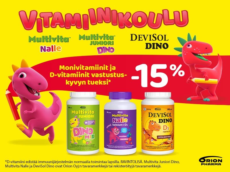 Vitamiinikoulu tarjous -15%