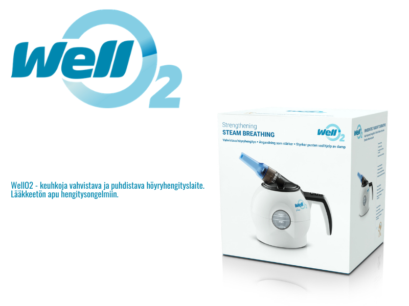 WellO2 höyryhengitys hengityslaite hyvinvointilaite