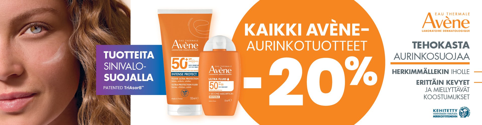 Avene sun aurinkotuotteet ale apteekissa. Aurinkuojatuotteet kaikkiin tarpeisiin.