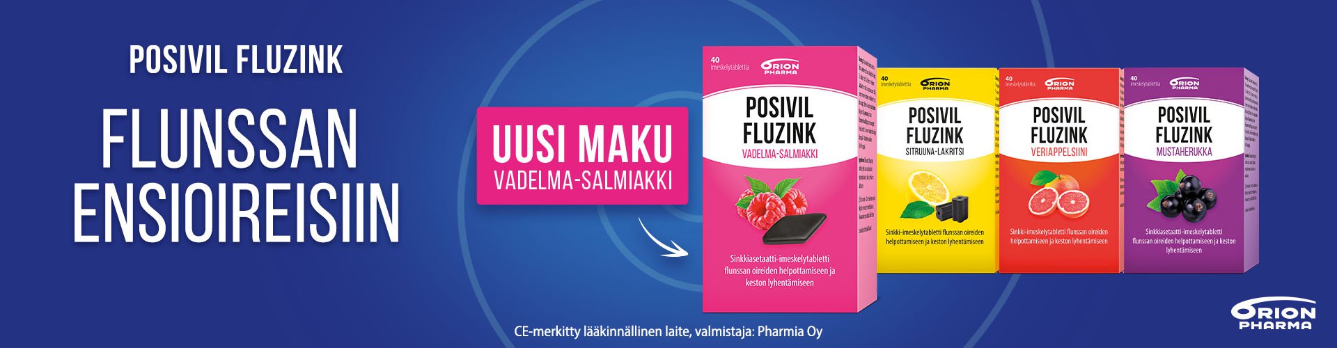 Flunssan ensioireisiin Posivil Fluzink tarjoushintaan apteekista